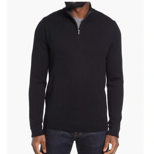 Nordstrom Men’s Navy Merino Wool Quarter Zip Sweater Size M